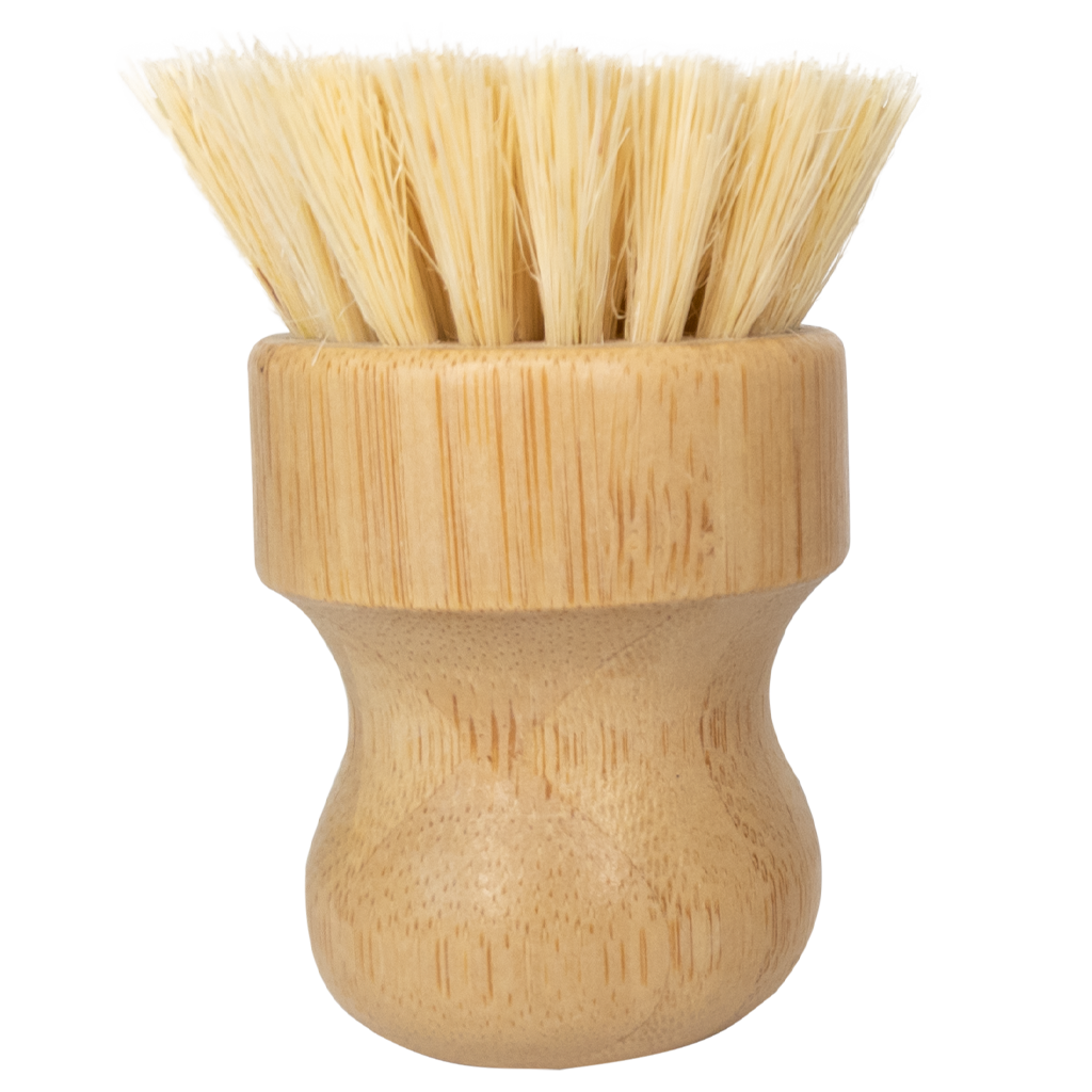 sisal mini scrub brush bamboo dish scrubber